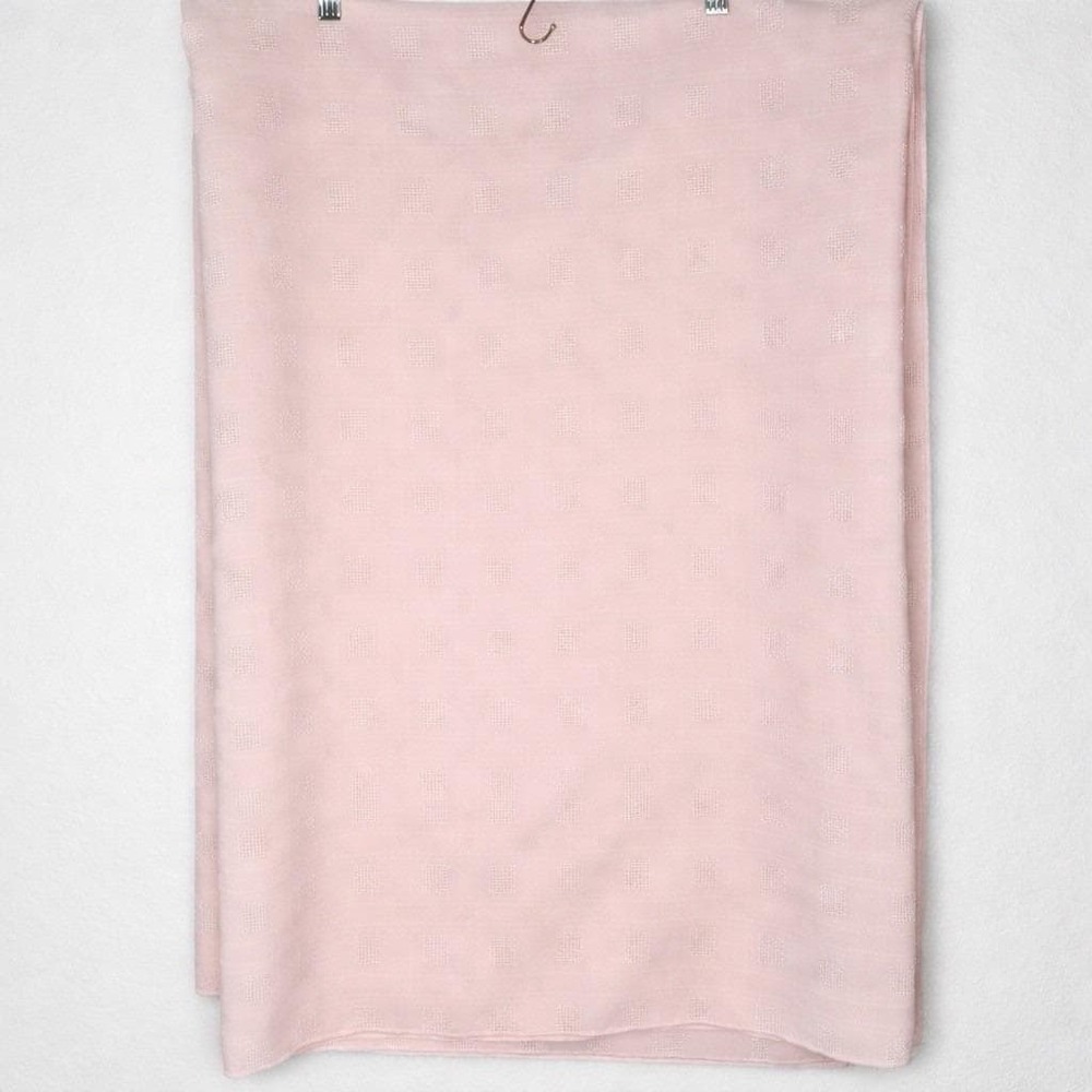 VTG Pink Waffle Weave Tablecloth 59x81 Textured Square Pattern Cottagecore